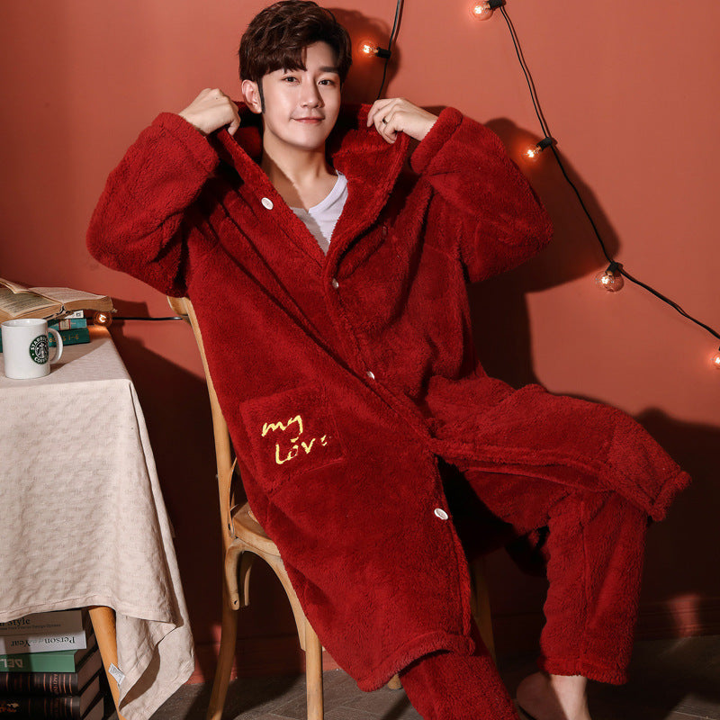 Men's Pajamas Autumn And Winter Coral Fleece Pajamas Set